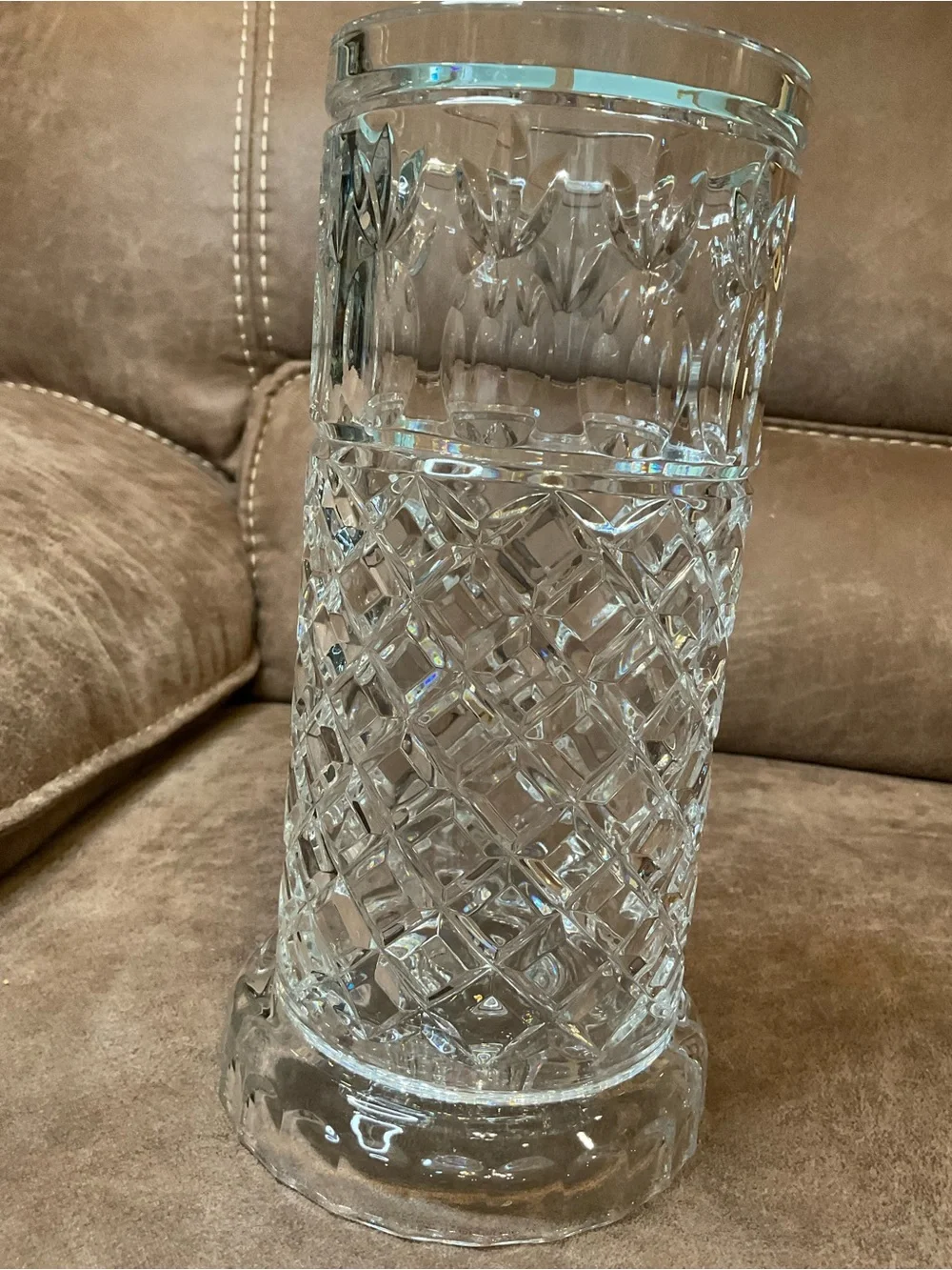 Crystal Hurricane Lamp Candle Holder with Crystal Base